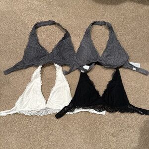 Gilly Hicks Lace Bralettes - Black, Grey, and White